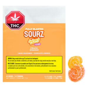 SOURZ by Spinach - Fully Blasted Peach Orange 1:1 THC CBD Gummy - 1 Pack