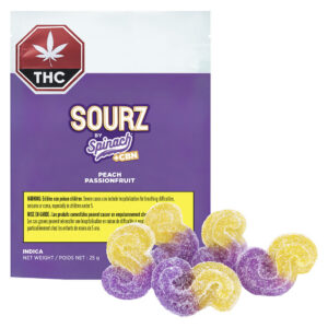 SOURZ by Spinach - Peach Passionfruit 1:1:1 CBN CBD THC Gummies - 5 Pack