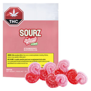 SOURZ by Spinach - Strawberry Watermelon 4:1 CBG THC Gummies - 5 Pack