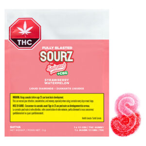 SOURZ by Spinach - Fully Blasted Strawberry Watermelon 1:1 CBG THC Gummy - 1 Pack