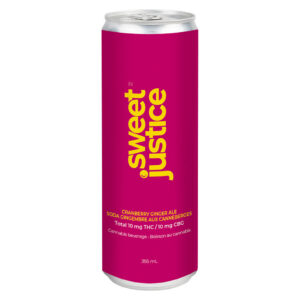 Sweet Justice - Cranberry Ginger Ale 10 THC + 10 CBG - 355ml
