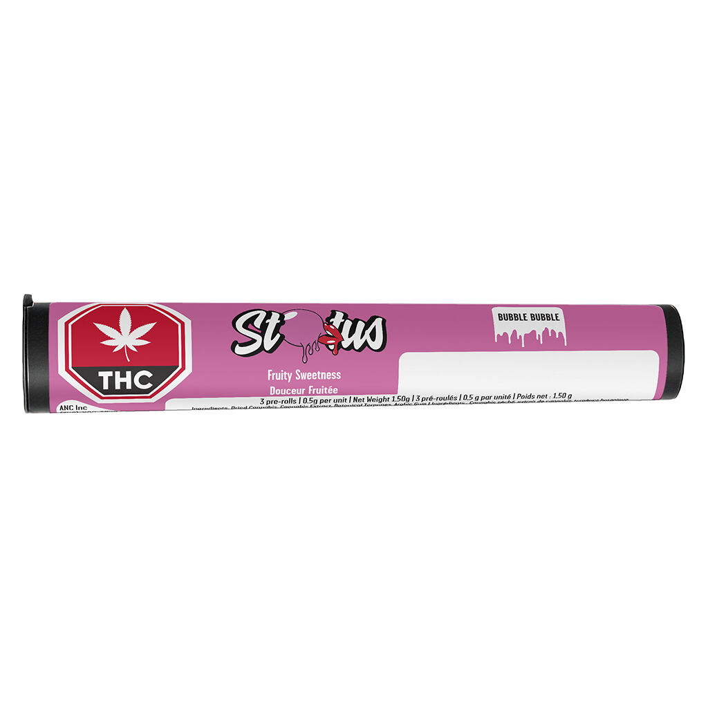 Status - Bubble Bubble Liquid Diamond Infused&Diamond Coated Pre-Rolls - 3x0.5g - Image 2
