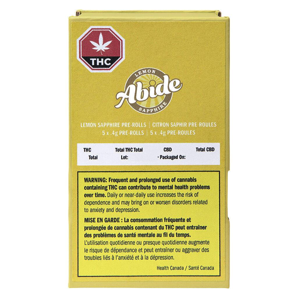 Abide - Lemon Sapphire Pre-Rolls - 5x0.35g - Image 2