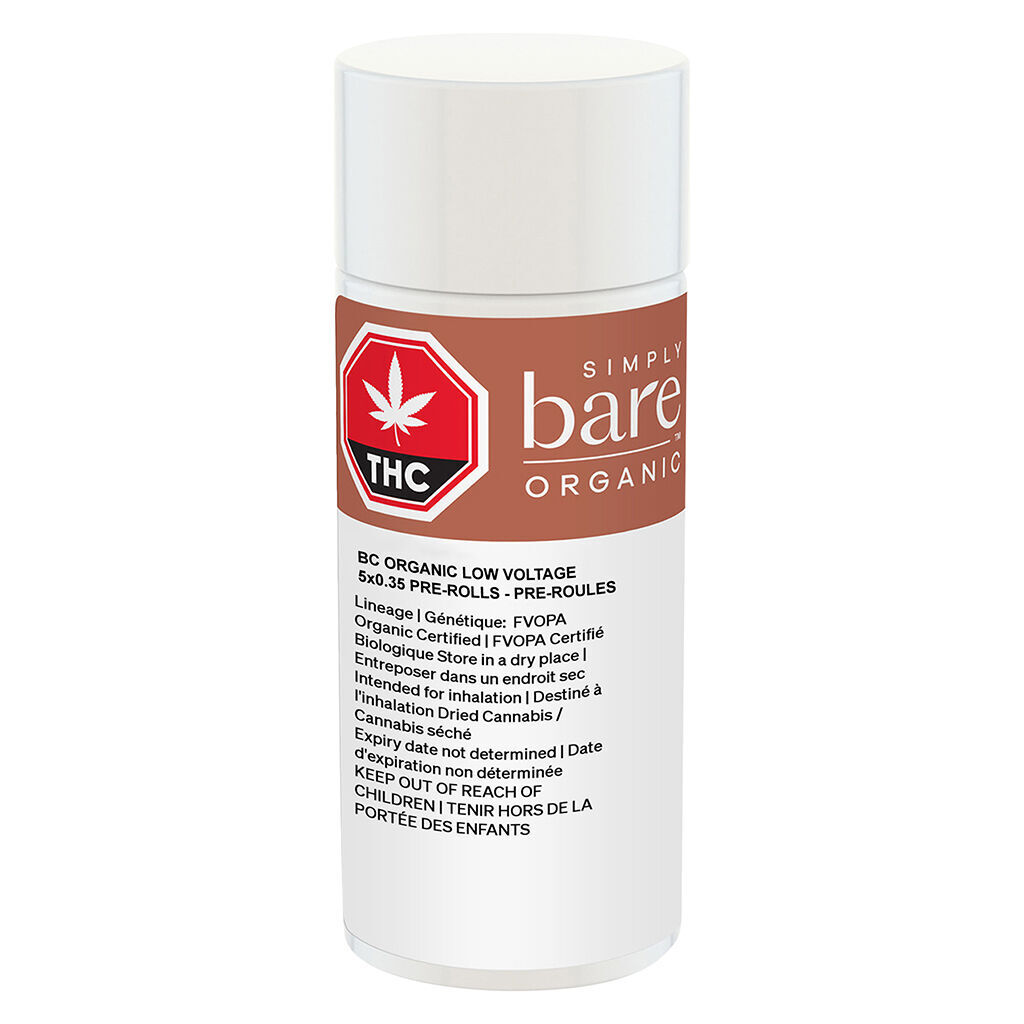 Simply Bare - BC Organic Low Voltage Pre-Rolls - 5x0.35g - Image 2