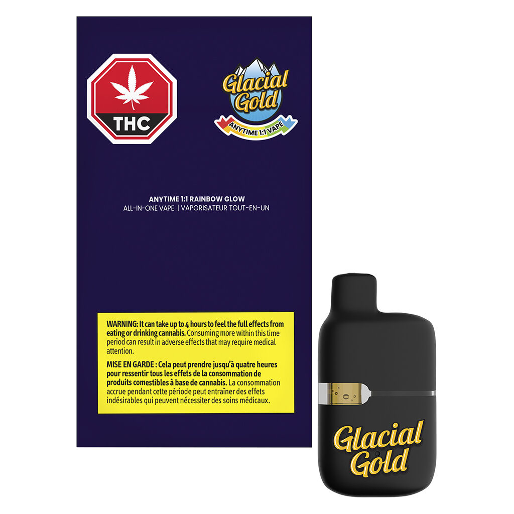 Glacial Gold - Anytime 1:1 Rainbow Glow Disposable Vape - 1g